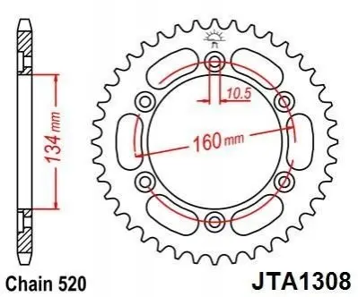 Зірка MOTO JT SPROCKETS 110-461-46 (фото 1)