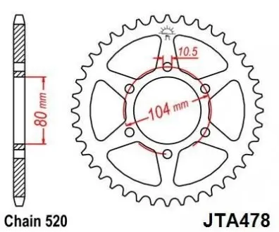 Зірка MOTO JT SPROCKETS 110-462-46