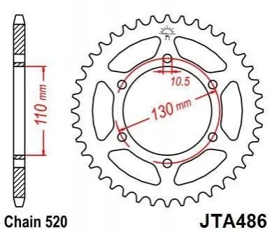Зірка MOTO JT SPROCKETS 110-465-48 (фото 1)