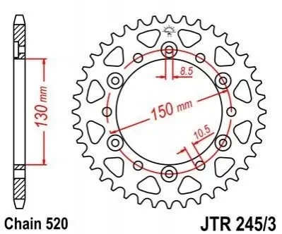 Зірка MOTO JT SPROCKETS 111-464-45 (фото 1)