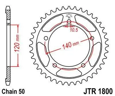 Зірка MOTO JT SPROCKETS 113-652-44 (фото 1)