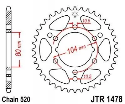 Зірка MOTO JT SPROCKETS 114-463-43 (фото 1)