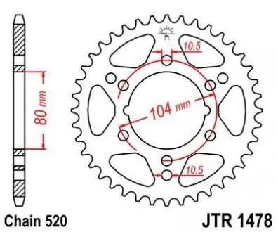 Зірка MOTO JT SPROCKETS 114-463-43
