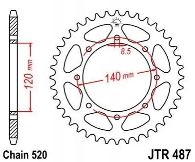 Зірка MOTO JT SPROCKETS 114-482-44 (фото 1)