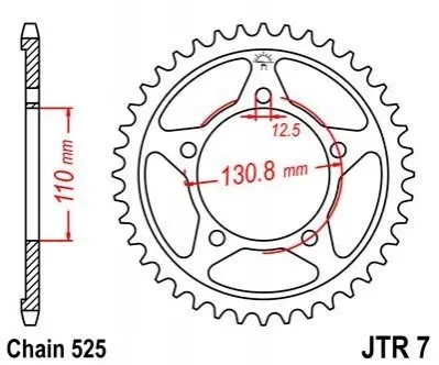 Зірка MOTO JT SPROCKETS 115-521-44 (фото 1)