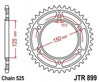 Зірка MOTO JT SPROCKETS 115-564-45 (фото 1)