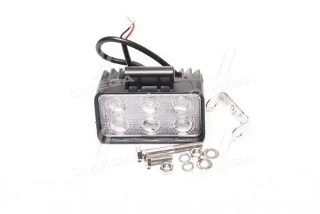 Фара LED прямоуг. 18W, 6 ламп, 110*90мм, 1200Lm широкий луч 12/24V 6000K (LITLEDA,) JUBANA 453701046
