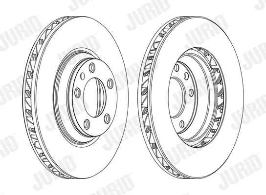 Гальмівний диск передній (лівий) VW Touareg / Audi Q7 / Porsche Cayenne, Panamera Jurid/Bendix 562360JC1 (фото 1)