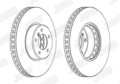 Гальмівний диск передній BMW 5-Series, 6-Series Jurid/Bendix 563045JC1