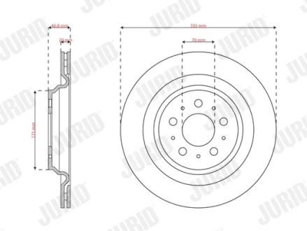 Гальмівний диск задній Tesla Model 3 (2017->) Jurid/Bendix 563659JC1