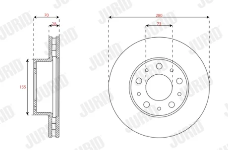 JURID CITROEN диск гальмівний передн.Jumper,Fiat Ducato,Boxer 06- Jurid/Bendix 563716JC
