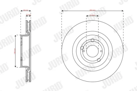 Гальмівний диск передній TOYOTA YARIS Jurid/Bendix 563739JC