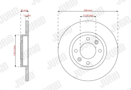 Диск гальмівний Jurid/Bendix 563812JC