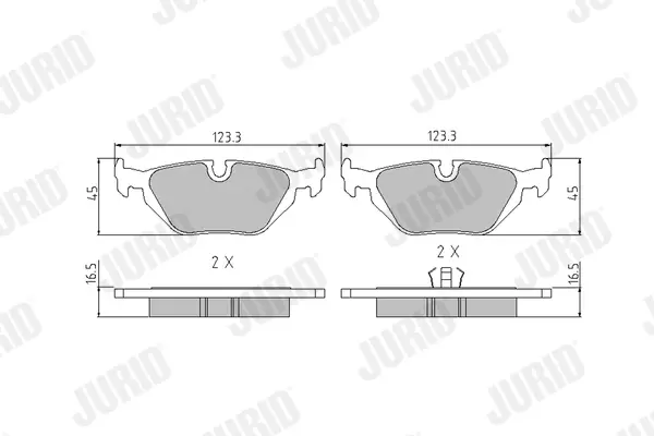 Гальмівні колодки задні BMW 3-Series, Z1, Z3, Z4 Jurid/Bendix 571527J (фото 1)