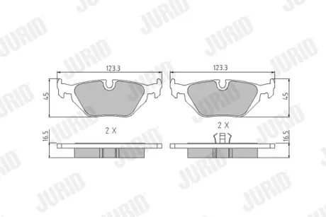 Гальмівні колодки задні BMW 3-Series, Z1, Z3, Z4 Jurid/Bendix 571527J