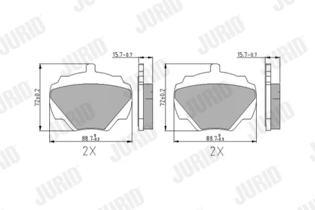 JURID - Гальмівні колодки до дисків Jurid/Bendix 571803J