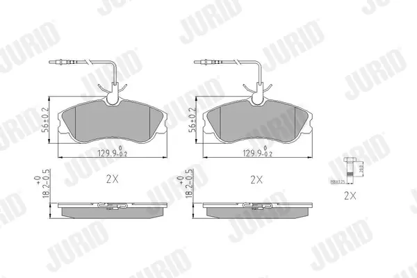 Гальмівні колодки передні Citroen Berlingo, Xsara / Peugeot 306, Partner Jurid/Bendix 571919J (фото 1)