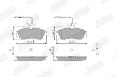 Гальмівні колодки передні Citroen Berlingo, Xsara / Peugeot 306, Partner Jurid/Bendix 571919J