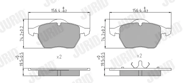 Гальмівні колодки передні Audi A3, TT / Seat Toledo / Skoda Octavia / VW Golf III, Vento Jurid/Bendix 571935J (фото 1)