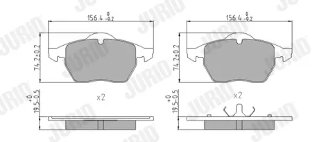 Гальмівні колодки передні Audi A3, TT / Seat Toledo / Skoda Octavia / VW Golf III, Vento Jurid/Bendix 571935J