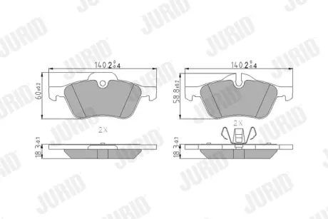 Гальмівні колодки передні MINI Cooper, S, One, D Jurid/Bendix 571992J