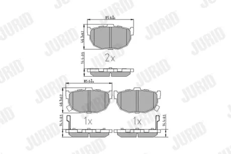 Гальмівні колодки задні Hyundai Coupe, Elantra, Lantra / KIA Cerato / Nissan Maxima, Bluebird Jurid/Bendix 572127J