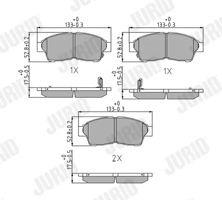Гальмівні колодки передні Toyota Camry, Carina, Celica, Corolla, Picnic, RAV-4, Solara Jurid/Bendix 572333J (фото 1)