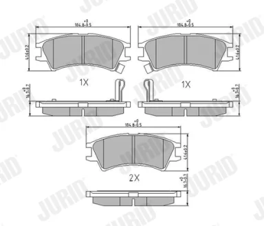 Комплект тормозных колодок Jurid/Bendix 572401J