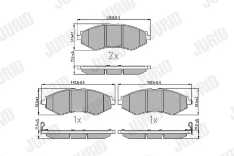Гальмівні колодки передні Daewoo Espero, Lanos, Leganza, Nubira / Chevrolet / Saab Jurid/Bendix 572407J