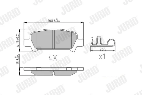 JURID - Гальмівні колодки до дисків Jurid/Bendix 572424J