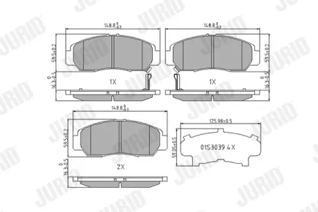 Гальмівні колодки передні Honda Accord, Civic, Legend, FR-V, Stream / Acura RL Jurid/Bendix 572449J