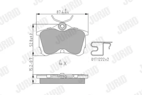 Гальмівні колодки задні Honda Accord VI, VII / KIA Magentis II Jurid/Bendix 572478J