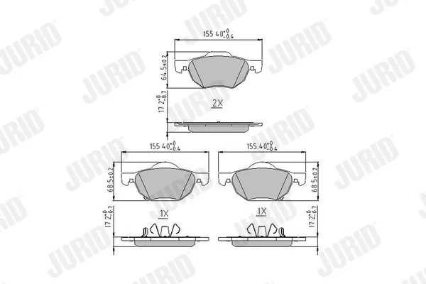 Гальмівні колодки передні Honda Accord VII, Civic X Jurid/Bendix 572480J (фото 1)
