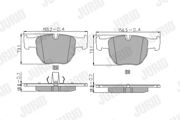 Гальмівні колодки передні Land Rover Range Rover III Jurid/Bendix 572507J (фото 1)