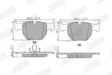 Гальмівні колодки передні Land Rover Range Rover III Jurid/Bendix 572507J