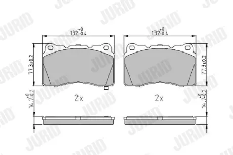 Гальмівні колодки передні Honda/ Mitsubishi/ Opel/ Renault / Saab/ Subaru/ Tesla/ Volvo Jurid/Bendix 572508J