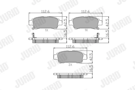 Комплект тормозных колодок Jurid/Bendix 572512J