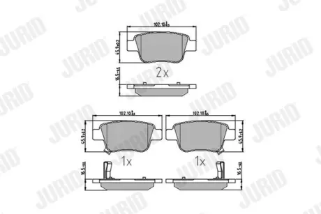 Гальмівні колодки задні Toyota Avensis, Corolla, Verso, Previa Jurid/Bendix 572516J