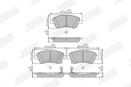 Гальмівні колодки передні Toyota Auris (2006->) Jurid/Bendix 572524J