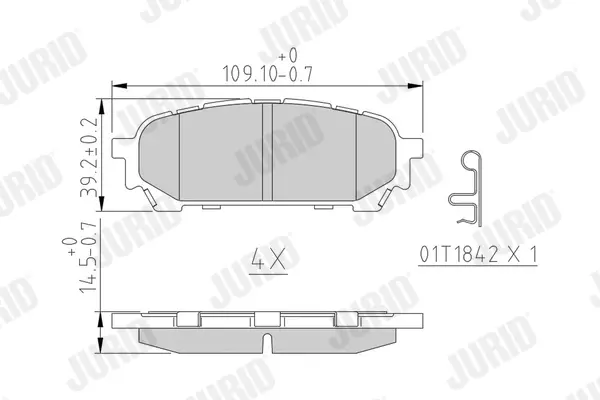 Гальмівні колодки задні Subaru Forester, Impreza Jurid/Bendix 572529J (фото 1)