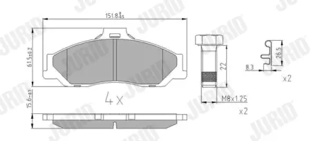 Гальмівні колодки пер. Ranger 97-12 ( Kelsey-Hayes) Jurid/Bendix 572537J