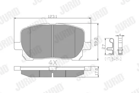 Гальмівні колодки передні Toyota Avensis Verso, Matrix Jurid/Bendix 572546J