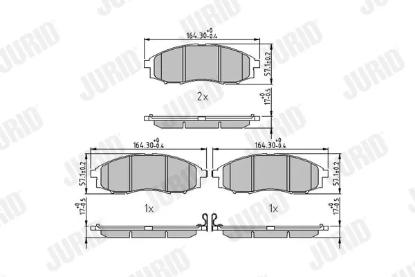 JURID NISSAN гальмівні колодки передн. Navara 02- Jurid/Bendix 572551J (фото 1)