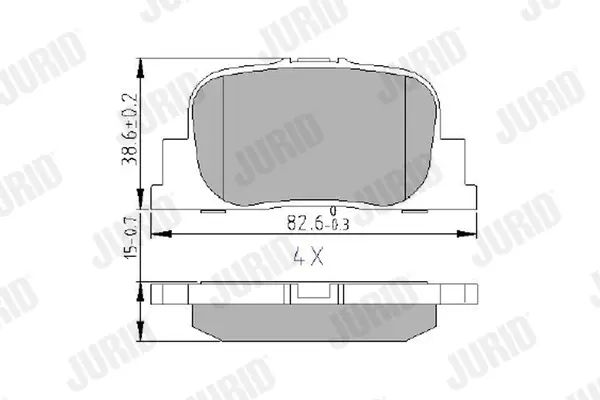 Гальмівні колодки задні Toyota Camry, Caldina, Opa, Prius Jurid/Bendix 572559J (фото 1)