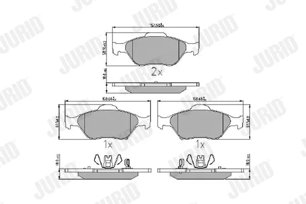 Гальмівні колодки передні Toyota Yaris / Daihatsu Charade Jurid/Bendix 572576J (фото 1)