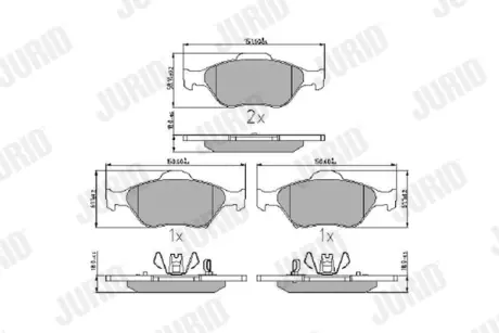 Гальмівні колодки передні Toyota Yaris / Daihatsu Charade Jurid/Bendix 572576J