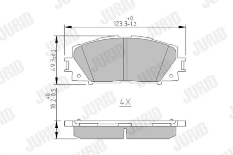 Гальмівні колодки передні Toyota Yaris (2005->) Jurid/Bendix 572578J