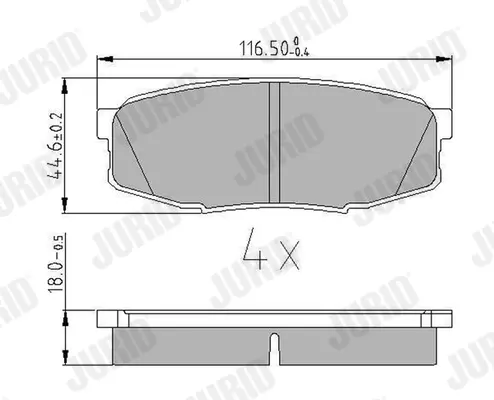 Гальмівні колодки задні Toyota Land Cruiser, Tundra / Lexus LX (2007->) Jurid/Bendix 572597J (фото 1)