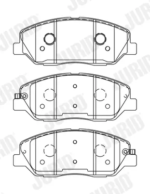 Гальмівні колодки передні Hyundai Genesis, Santa Fe/ KIA Sorento / SsangYong Korando, Actyon Jurid/Bendix 572607J (фото 1)