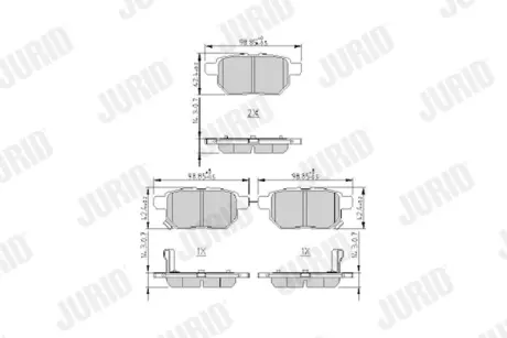 Комплект тормозных колодок Jurid/Bendix 572632J